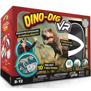 Kit stem interactiv VR, Abacus Brands, Descopera dinozaurii in realitate virtuala