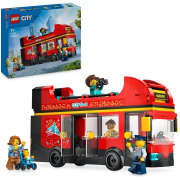 LEGO® LEGO® City - Autobuz turistic rosu cu etaj 60407, 384 piese