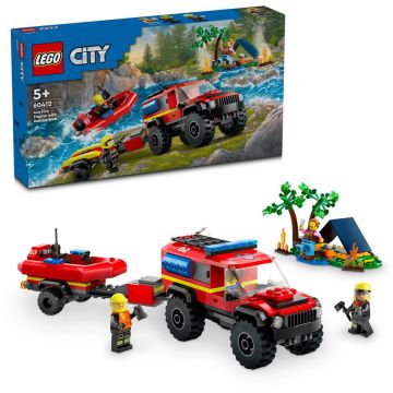 LEGO® LEGO® City - Camion 4x4 si barca de pompieri 60412, 301 piese