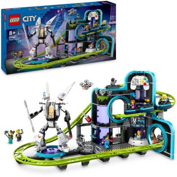 LEGO® LEGO® City - Parc cu roller-coaster Lumea Robotilor 60421, 986 piese