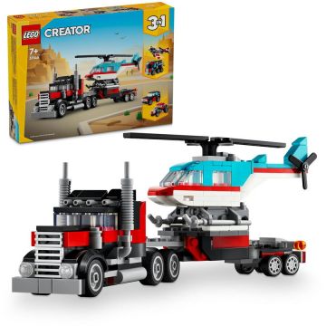 LEGO® LEGO® Creator 3 in 1 - Camioneta-platforma cu elicopter 31146, 270 piese