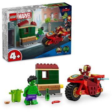 LEGO® LEGO® Marvel - Iron Man cu motocicleta si Hulk 76287, 68 piese