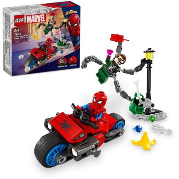 LEGO® LEGO® Marvel - Urmarire pe motocicleta: Omul Paianjen vs Doc Ock 76275, 77 piese