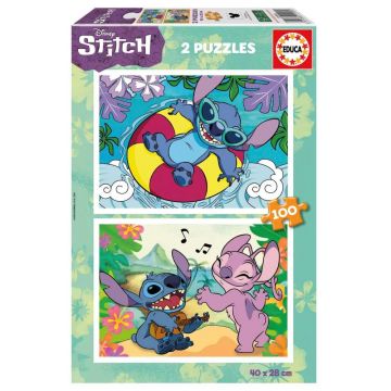 Puzzle 2 x 100 piese Educa Disney Stitch