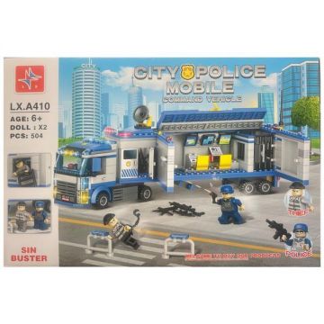 Set de constructie City Police, Camion - Centru de comanda, 504 piese