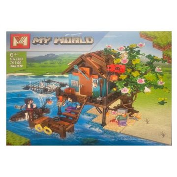 Set de constructie Minecraft My World, Casuta de pe lac, 761 piese