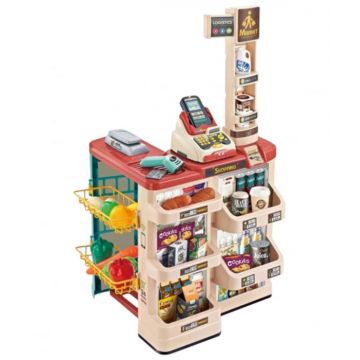 Set Home Supermarket 668-78 pentru Copii cu 33 de Accesorii, cu Sunete si Lumini