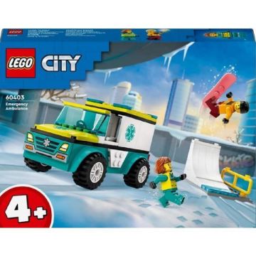 Lego City - Ambulanta de urgenta si practicant de snowboarding