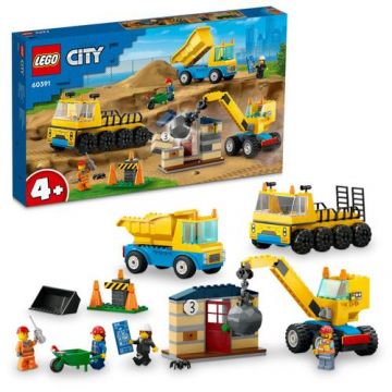 LEGO® City - Camioane de constructie si macara cu bila pentru demolari 60391, 235 piese