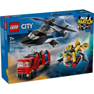 LEGO® City - Elicopter, autospeciala de pompieri si submarin in versiuni remixate (60462)