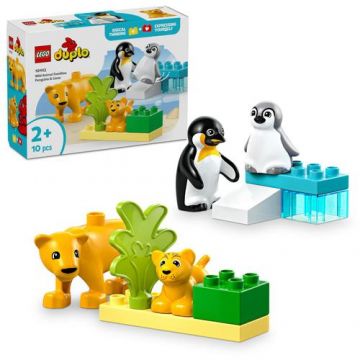 LEGO® DUPLO - Familii de animale salbatice: Pinguini si lei 10442, 10 piese