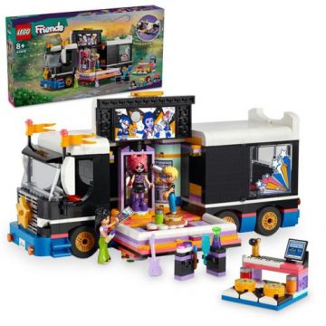 LEGO® Friends - Autocar de turneu pentru staruri pop 42619, 845 piese