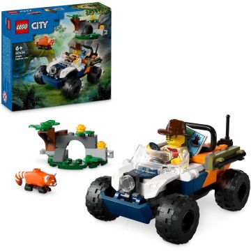 LEGO® LEGO® City - Explorator al junglei pe ATV pe urmele unui panda rosu 60424, 92 piese