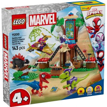 LEGO® Spidey - Infruntarea dintre dinozaurii Spidey si Gobby la casa-sediu din copac (11200)