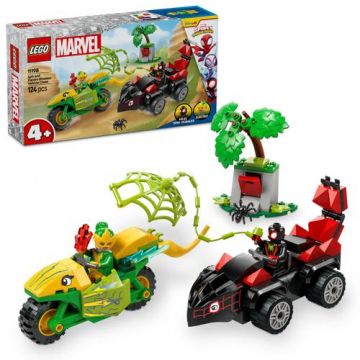 LEGO® Spidey - Spin si Electro intr-o urmarire cu dino-vehicule 11198, 124 piese