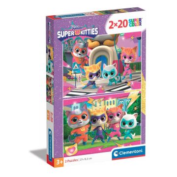 Puzzle Clementoni, Disney Junior, Super Kitties 2 x 20 piese