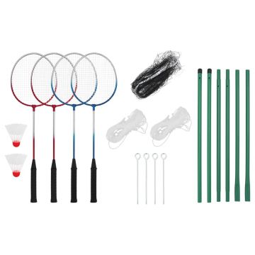 Gossi set de badminton cu 4 rachete si plasa, 620x151 cm