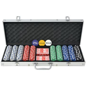 Gossi set de poker cu 500 de jetoane din aluminiu