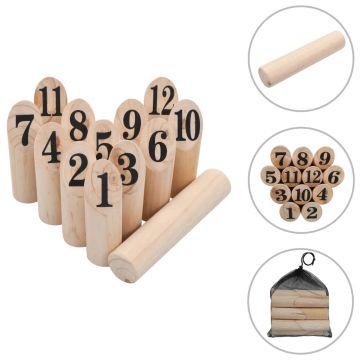 Gossi set pentru joc kubb cu numere, lemn