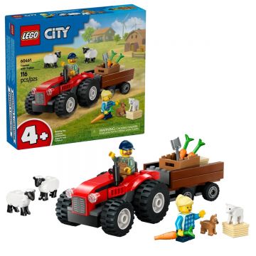 Lego City Tractor de Ferma Rosu cu Remorca si Oi 60461