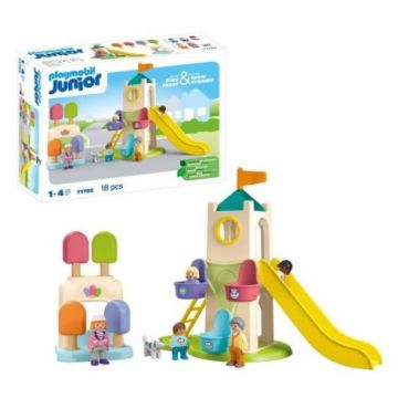 Playmobil Junior - Turn de aventura cu stand de inghetata