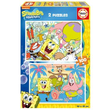 Puzzle 2 x 100 piese Educa Sponge Bob