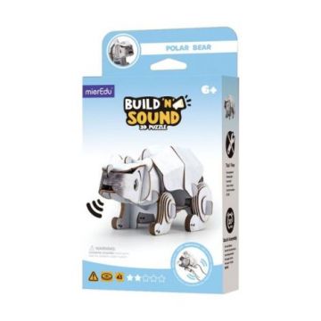 Puzzle 3D cu sunete - Urs polar, Build n Sound