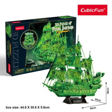 Puzzle 3D Cubic Fun Glow In The Dark Olandezul Zburator 360 piese