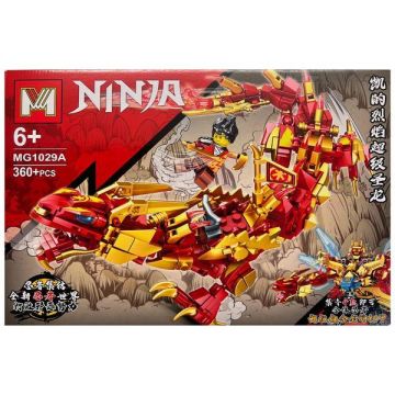 Set de constructie MG Ninjago 4 in 1, Dragonul Rosu, 360 piese tip lego