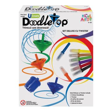 Set titirez Deluxe Doodletop cu Twister, Micul Artist