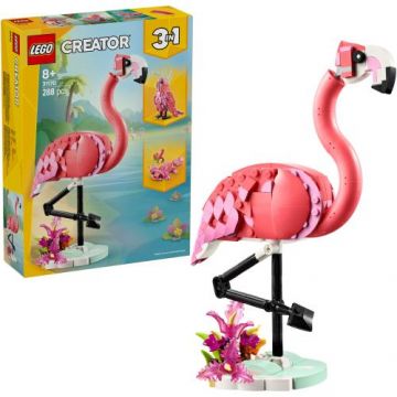 LEGO® Creator 3in1 - Animale salbatice: Flamingo roz 31170, 288 piese