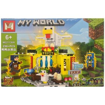 Set de constructie Mg, Minecraft My World 4 in 1, 298 piese tip lego Set de constructie Mg, Minecraft My World 4 in 1, 298 piese tip lego