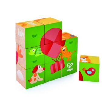 Puzzle din lemn cuburi - Animale 3 x 3 Puzzle din lemn cuburi - Animale 3 x 3