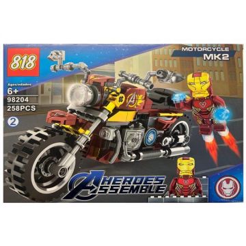 Set de constructie Avengers, Motocicleta lui Iron Man, 258 piese Set de constructie Avengers, Motocicleta lui Iron Man, 258 piese