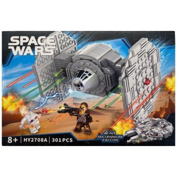 Set de constructie Star Wars 4 in 1 Millennium Falcon, TIE Fighter, 301 piese Set de constructie Star Wars 4 in 1 Millennium Falcon, TIE Fighter, 301 piese
