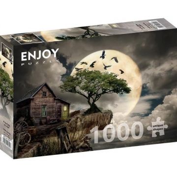 A Log Cabin On A Cliff - Puzzle 1000 Piese Enjoy A Log Cabin On A Cliff - Puzzle 1000 Piese Enjoy