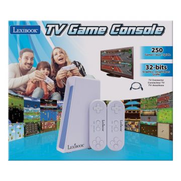 Consola Tv cu 250 jocuri si 2 controlere wireless, Lexibook, 32-Bit Graphics Consola Tv cu 250 jocuri si 2 controlere wireless, Lexibook, 32-Bit Graphics
