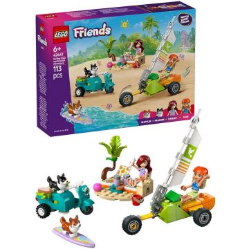 LEGO® LEGO Friends - Aventuri cu catei la surfing si pe scuter 42641, 113 piese, Multicolor LEGO® LEGO Friends - Aventuri cu catei la surfing si pe scuter 42641, 113 piese, Multicolor