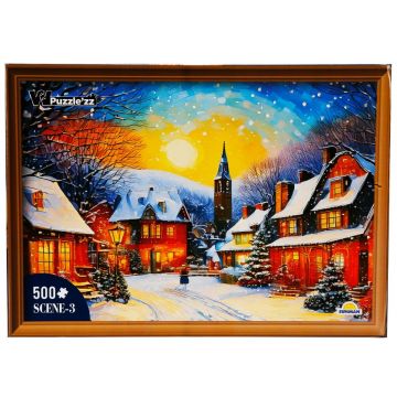 Puzzle Witty Puzzlezz, Peisaj de iarna, 500 piese Puzzle Witty Puzzlezz, Peisaj de iarna, 500 piese