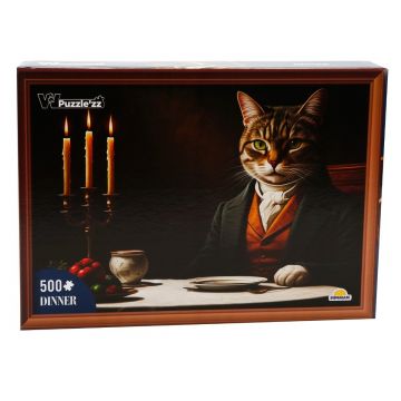 Puzzle Witty Puzzlezz, Pisica in costum, 500 piese Puzzle Witty Puzzlezz, Pisica in costum, 500 piese