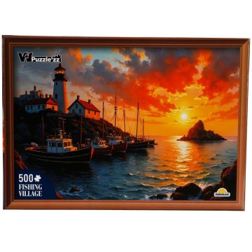 Puzzle Witty Puzzlezz, Sat pescaresc, 500 piese Puzzle Witty Puzzlezz, Sat pescaresc, 500 piese