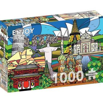 World Landmarks - Puzzle 1000 Piese Enjoy World Landmarks - Puzzle 1000 Piese Enjoy