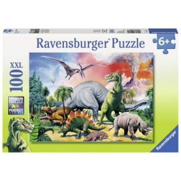 Puzzle Printre Dinozauri, 100 piese